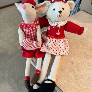 Adorable Red and White valentines Doll Set